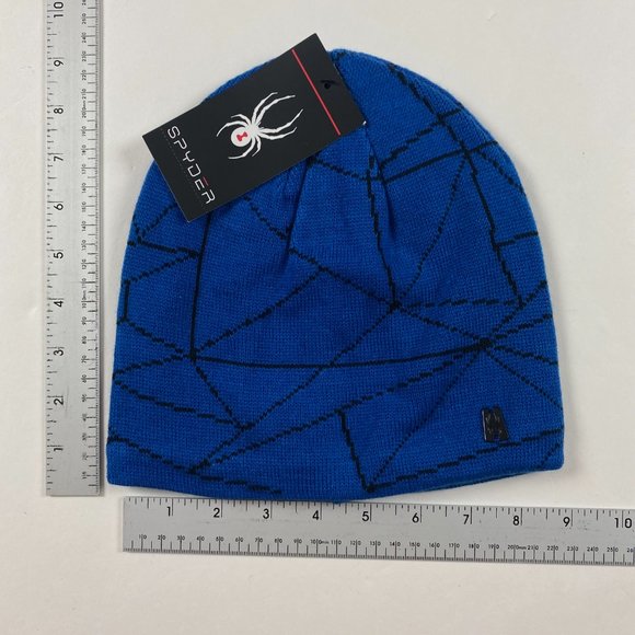 NEW Spyder Web Beanie Hat Cap Toque Blue Ski Snowboard Men's One Size Fits Al - Picture 5 of 7